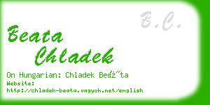 beata chladek business card